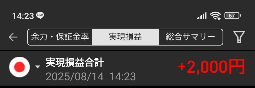 20250814(木曜日)・実現損益