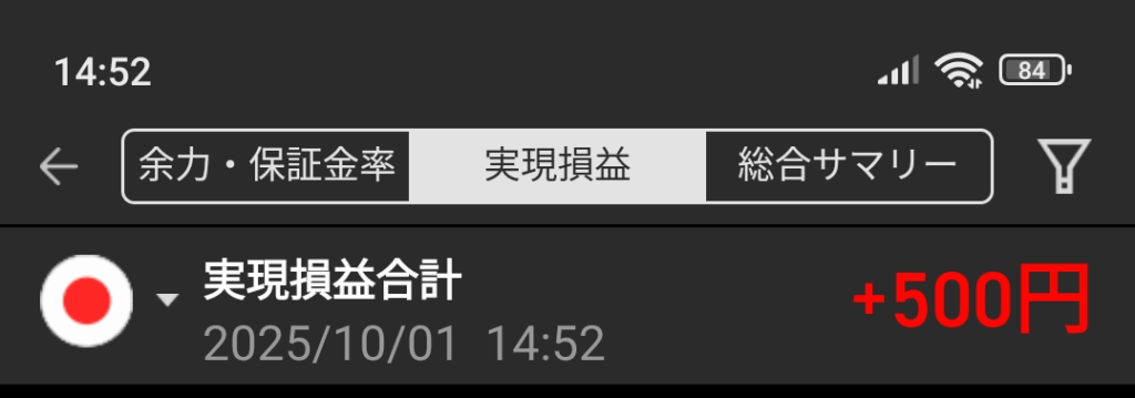 20251001(水曜日)・実現損益